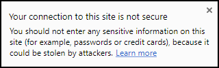 web browser security warning message
